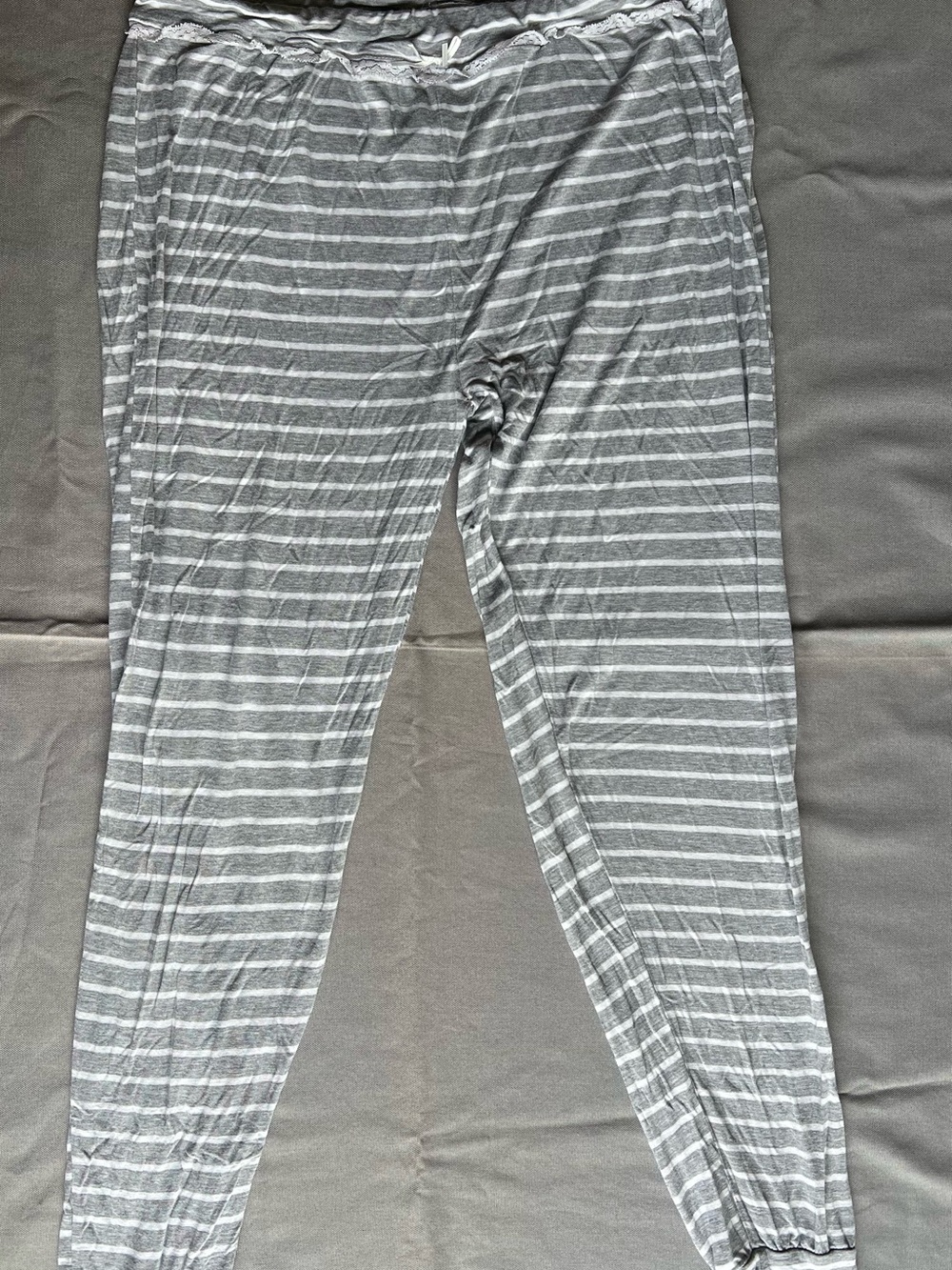 Women's Grey & White Striped Pajama Pants